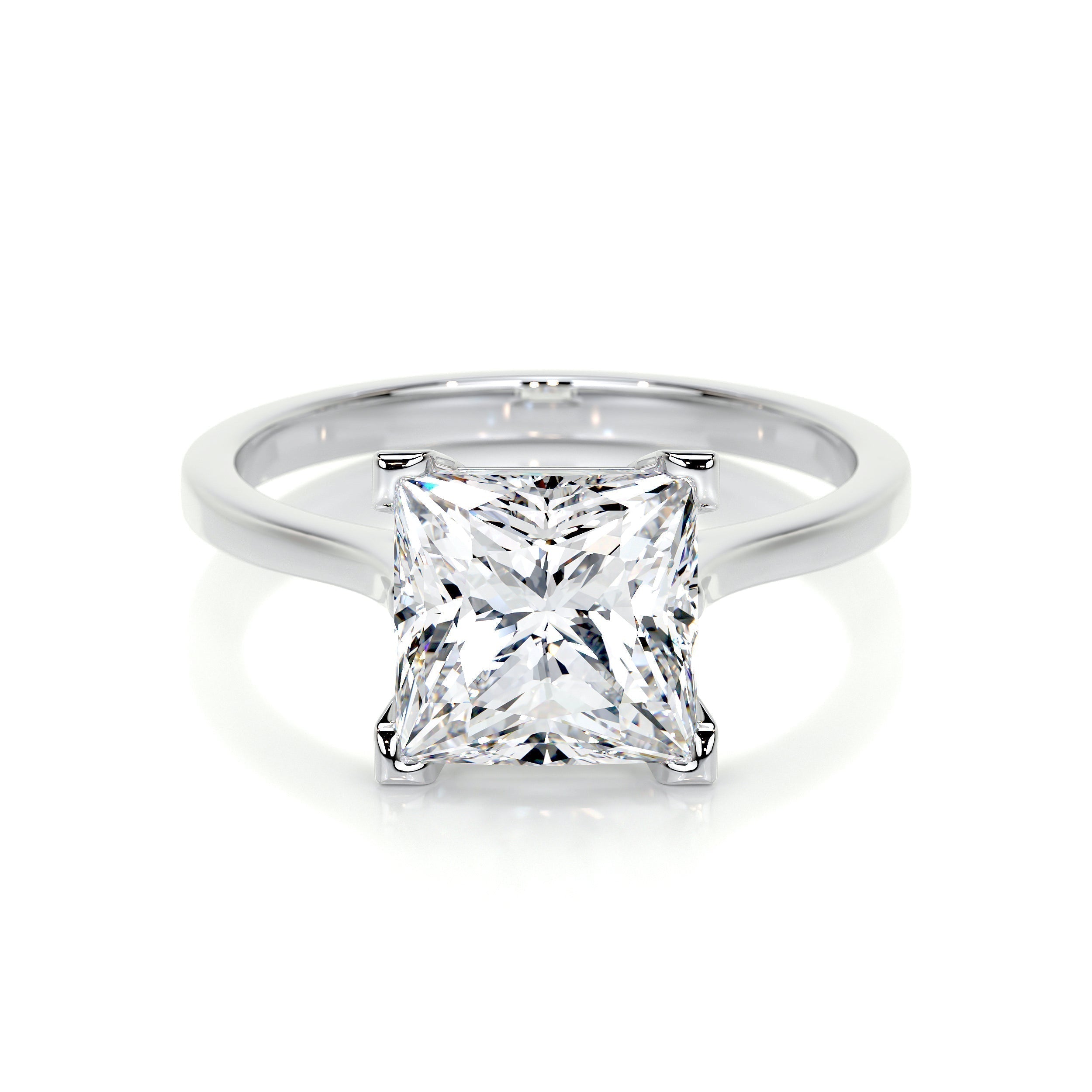 3.0 CT Princess Solitaire CVD F/VS2 Diamond Engagement Ring 1