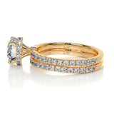 1.25 CT Round Hidden Halo CVD F/VS Diamond Bridal Ring Set 11