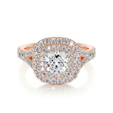 1.0 CT Cushion Double Halo CVD D/VS1 Diamond Engagement Ring 11