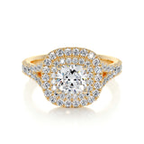1.0 CT Cushion Double Halo CVD D/VS1 Diamond Engagement Ring 9