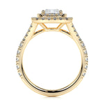 1.0 CT Cushion Double Halo CVD D/VS1 Diamond Engagement Ring 13