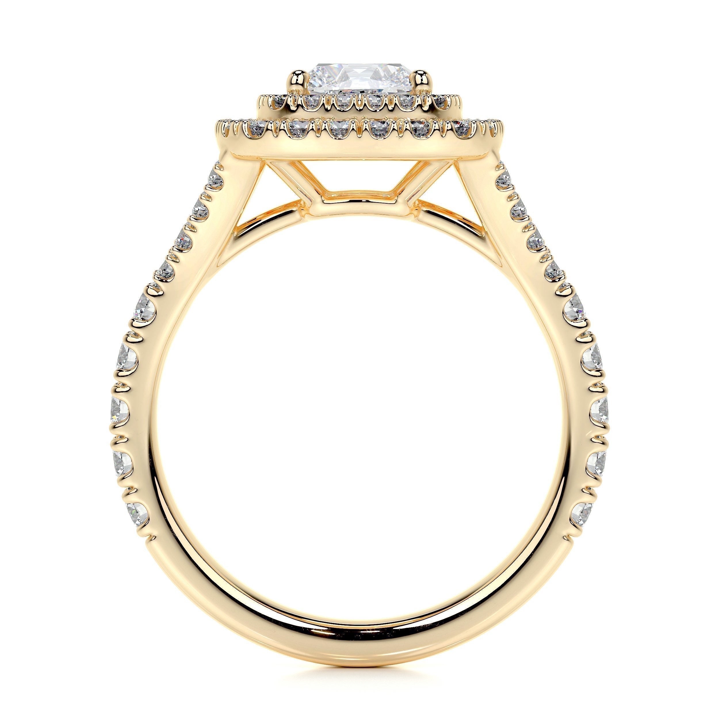 1.0 CT Cushion Double Halo CVD D/VS1 Diamond Engagement Ring 13