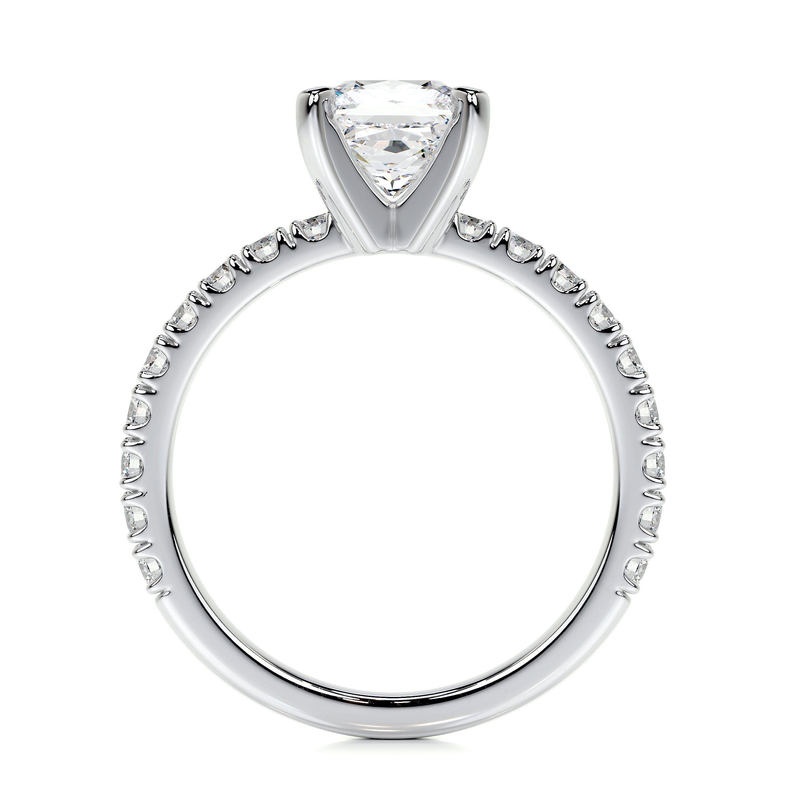 1.0 CT Princess Solitaire CVD D/VS1 Diamond Engagement Ring 6