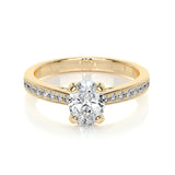 0.82 CT Oval Solitaire CVD F/VS2 Diamond Engagement Ring 6