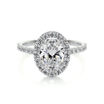 1.0 CT Oval Halo CVD F/VS2 Diamond Engagement Ring 1