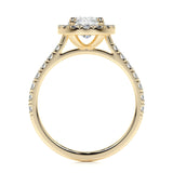 1.0 CT Oval Halo CVD F/VS2 Diamond Engagement Ring 10