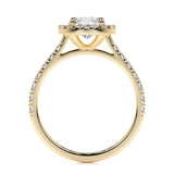 1.0 CT Oval Halo CVD F/VS2 Diamond Engagement Ring 10