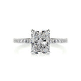 2 CT Radiant Solitaire CVD F/VS2 Diamond Engagement Ring 1