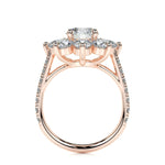 0.80 CT Round Floral Halo CVD H/SI1 Diamond Engagement Ring 15