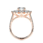 0.80 CT Round Floral Halo CVD H/SI1 Diamond Engagement Ring 15