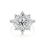 0.80 CT Round Floral Halo CVD H/SI1 Diamond Engagement Ring 1