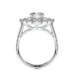 0.80 CT Round Floral Halo CVD H/SI1 Diamond Engagement Ring 6