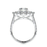 0.80 CT Round Floral Halo CVD H/SI1 Diamond Engagement Ring 6