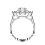 0.80 CT Round Floral Halo CVD H/SI1 Diamond Engagement Ring 6