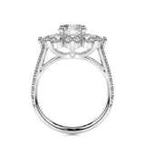0.80 CT Round Floral Halo CVD H/SI1 Diamond Engagement Ring 6