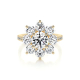 0.80 CT Round Floral Halo CVD H/SI1 Diamond Engagement Ring 7