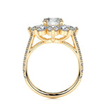 0.80 CT Round Floral Halo CVD H/SI1 Diamond Engagement Ring 11