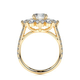 0.80 CT Round Floral Halo CVD H/SI1 Diamond Engagement Ring 11