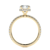 1.0 CT Round Hidden Halo CVD D/VS2 Diamond Engagement Ring 14