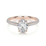 1.20 CT Oval Triple Pave CVD H/SI1 Diamond Engagement Ring 11