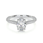 1.20 CT Oval Triple Pave CVD H/SI1 Diamond Engagement Ring 1