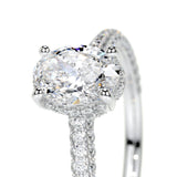 1.20 CT Oval Triple Pave CVD H/SI1 Diamond Engagement Ring 3
