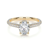 1.20 CT Oval Triple Pave CVD H/SI1 Diamond Engagement Ring 7