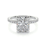 2.0 CT Radiant Hidden Halo CVD E/VS2 Diamond Engagement Ring 1