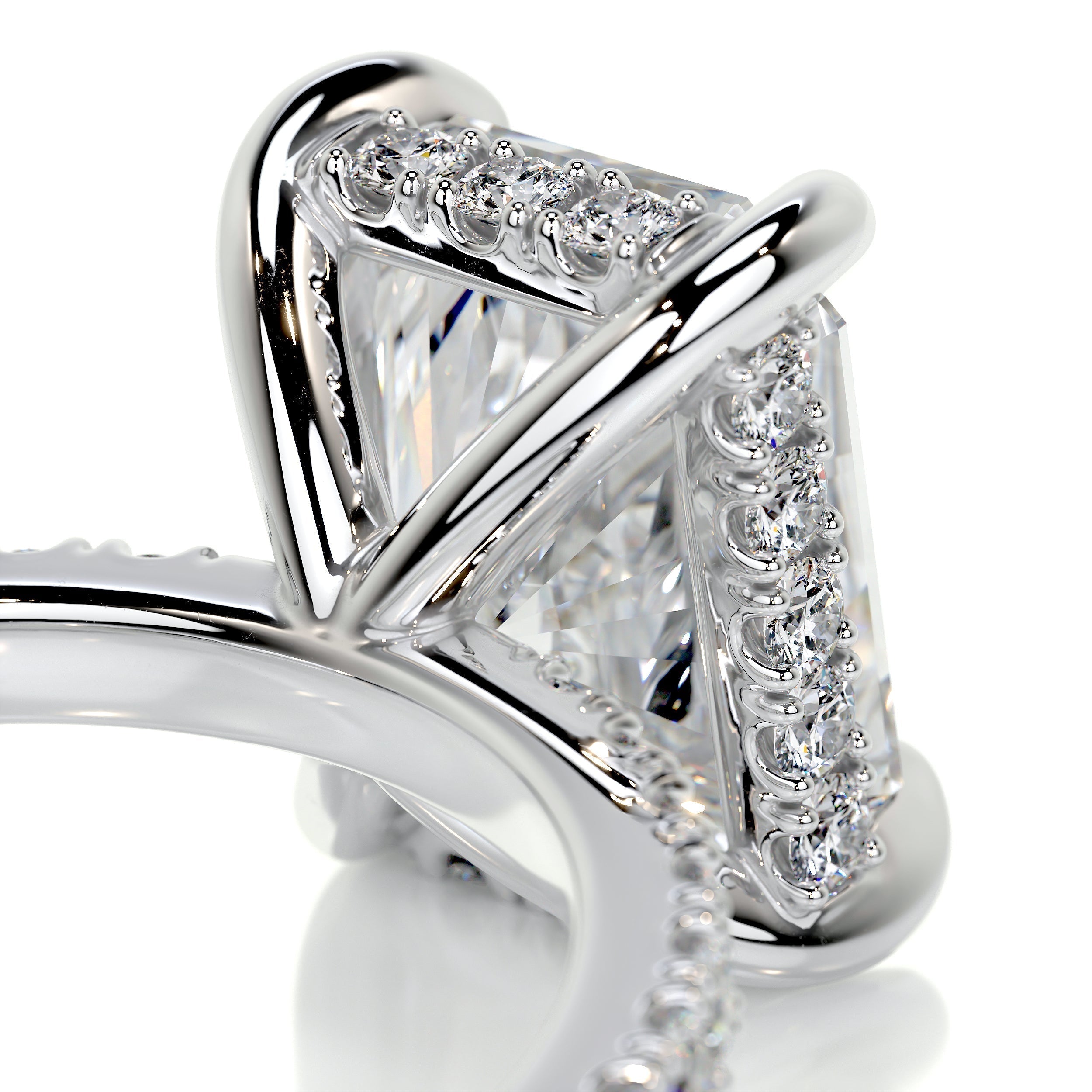 2.0 CT Radiant Hidden Halo CVD E/VS2 Diamond Engagement Ring 3