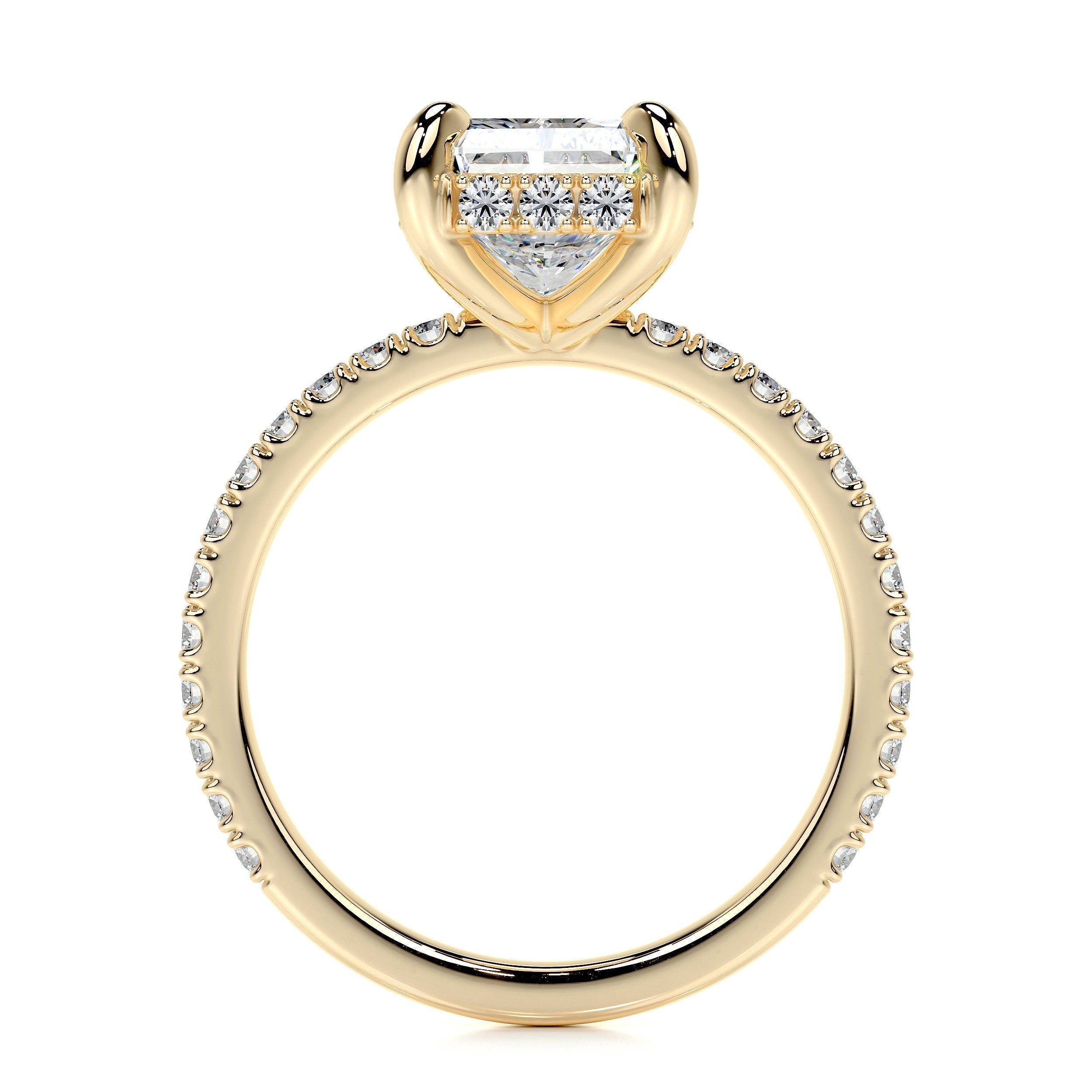 2.0 CT Radiant Hidden Halo CVD E/VS2 Diamond Engagement Ring 9