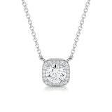 1.0 CT Round Halo CVD F/VS Diamond Necklace 3