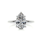 2.0 CT Pear Hidden Halo CVD E/VS2 Diamond Engagement Ring 1