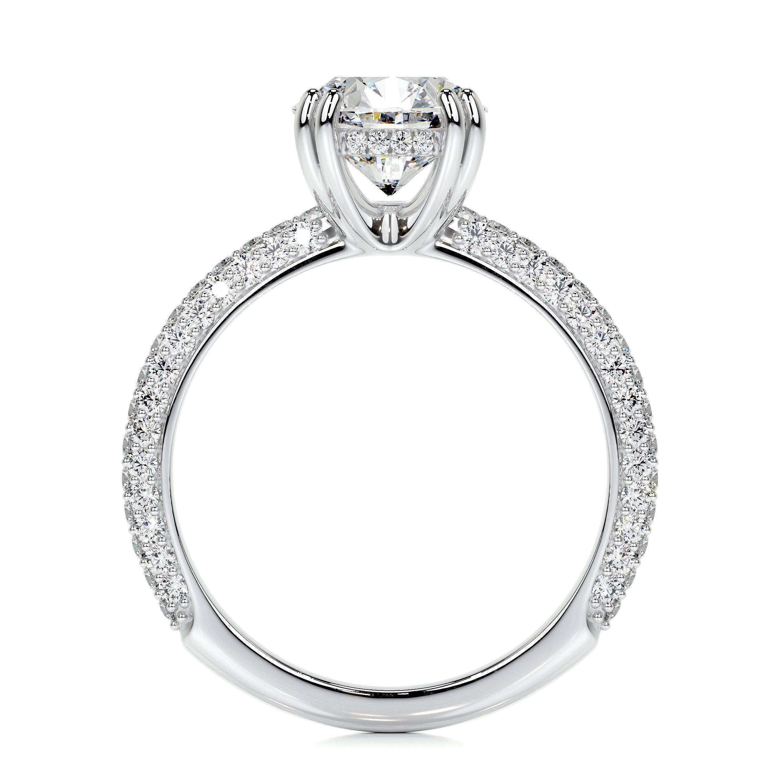 2.0 CT Round Hidden Halo CVD E/VS1 Diamond Engagement Ring 5
