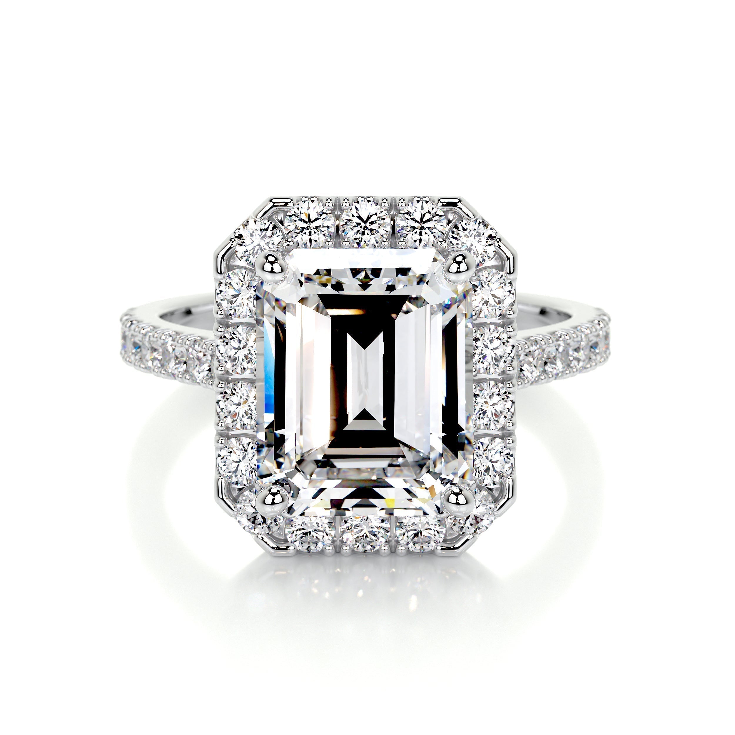 1.50 CT Emerald Halo CVD D/VS1 Diamond Engagement Ring 1