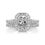 1.50 CT Radiant Halo CVD F/VS Diamond Bridal Ring Set 1