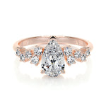 1.0 CT Pear Cluster CVD E/VS2 Diamond Engagement Ring 13