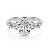 1.0 CT Pear Cluster CVD E/VS2 Diamond Engagement Ring 1