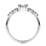 1.0 CT Pear Cluster CVD E/VS2 Diamond Engagement Ring 5