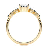 1.0 CT Pear Cluster CVD E/VS2 Diamond Engagement Ring 10