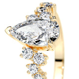 1.0 CT Pear Cluster CVD E/VS2 Diamond Engagement Ring 8