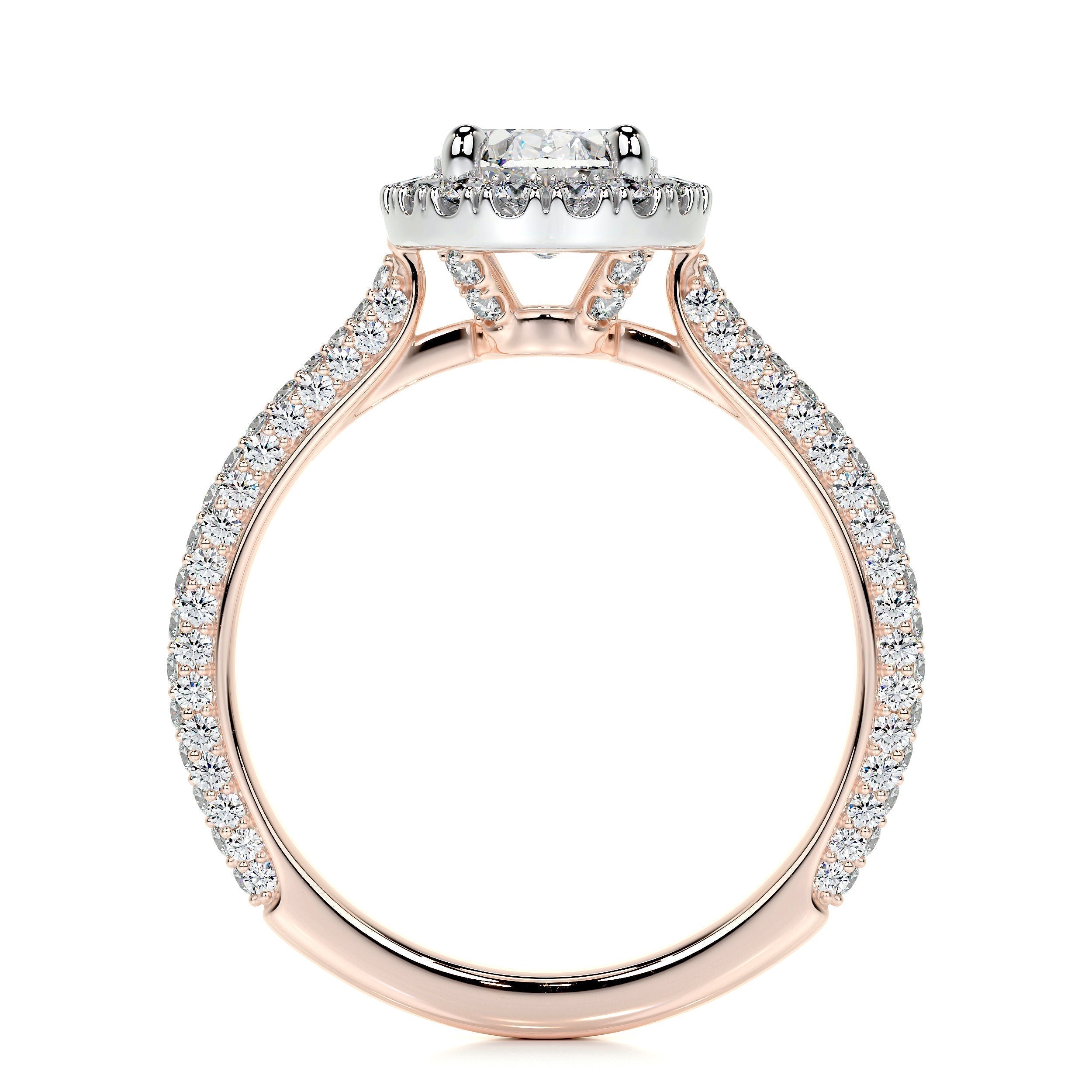 1.50 CT Oval Halo CVD F/VS2 Diamond Engagement Ring 14