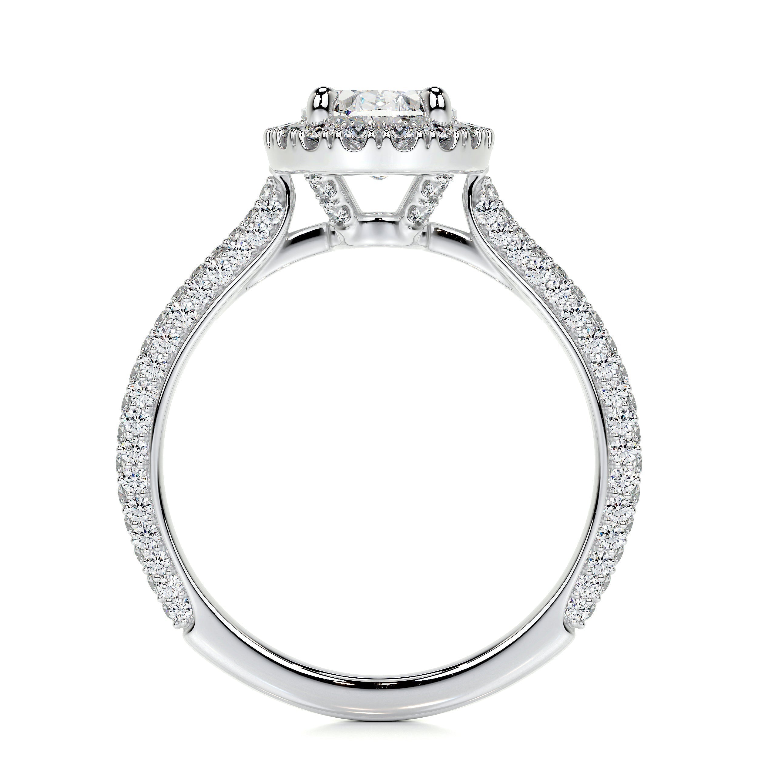 1.50 CT Oval Halo CVD F/VS2 Diamond Engagement Ring 5