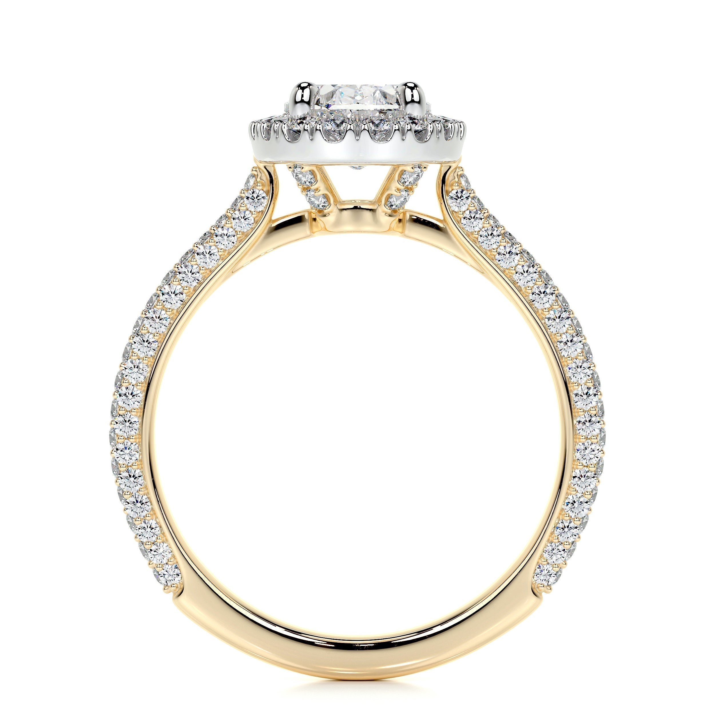 1.50 CT Oval Halo CVD F/VS2 Diamond Engagement Ring 9