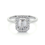 1.0 CT Emerald Halo CVD E/VS2 Diamond Engagement Ring 1