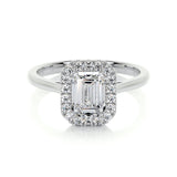 1.0 CT Emerald Halo CVD E/VS2 Diamond Engagement Ring 1