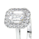 1.0 CT Emerald Halo CVD E/VS2 Diamond Engagement Ring 3