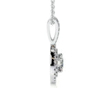 0.50 CT Round Double Halo CVD F/VS Diamond Necklace 5