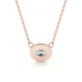 1.0 CT Oval Halo CVD F/VS Diamond Necklace 12