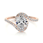 1.0 CT Oval Bypass Setting CVD E/VS1 Diamond Engagement Ring 12