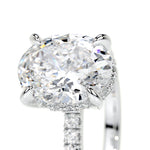 2.0 CT Oval Hidden Halo CVD E/VS2 Diamond Engagement Ring 3